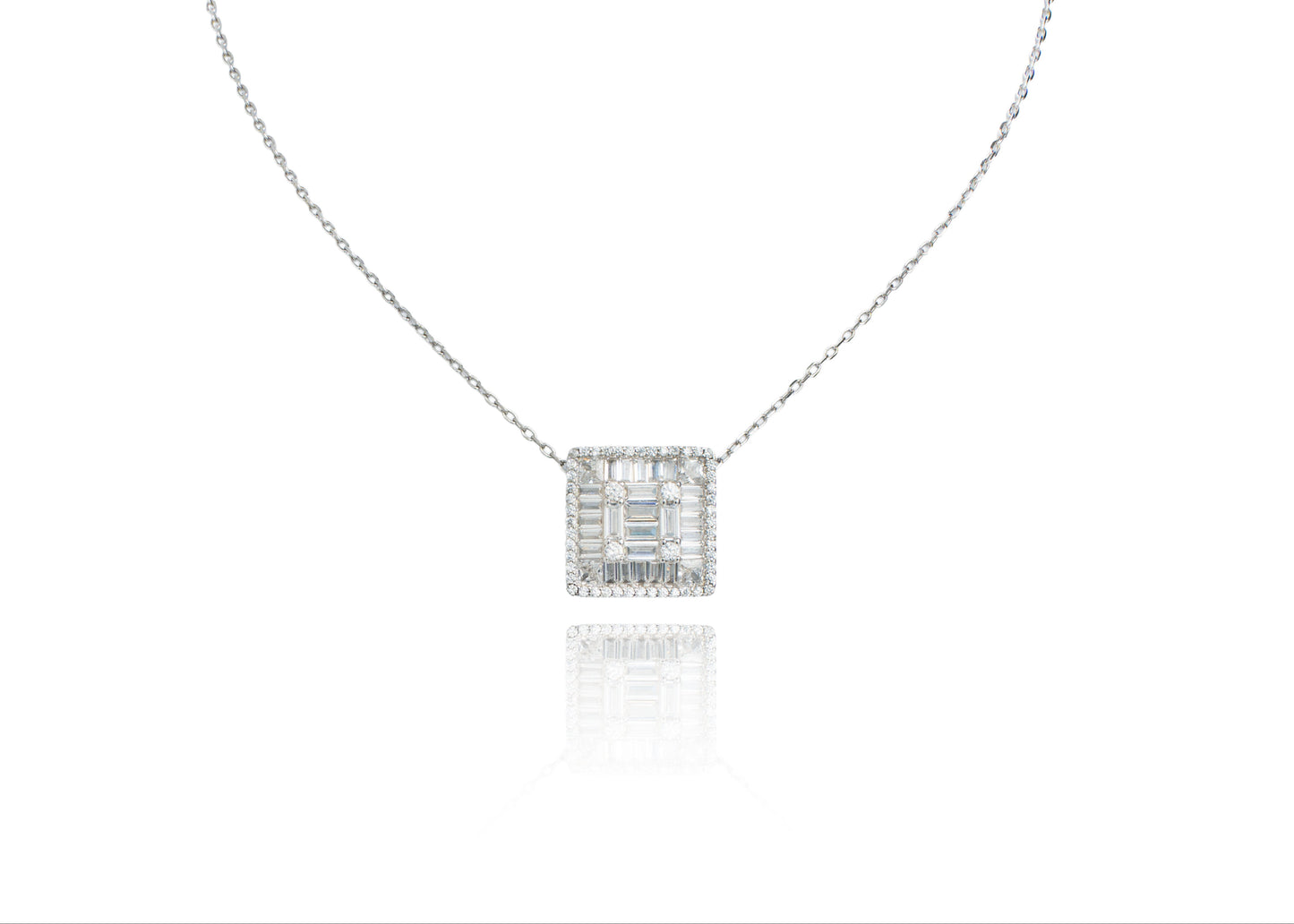 the square diamond necklace
