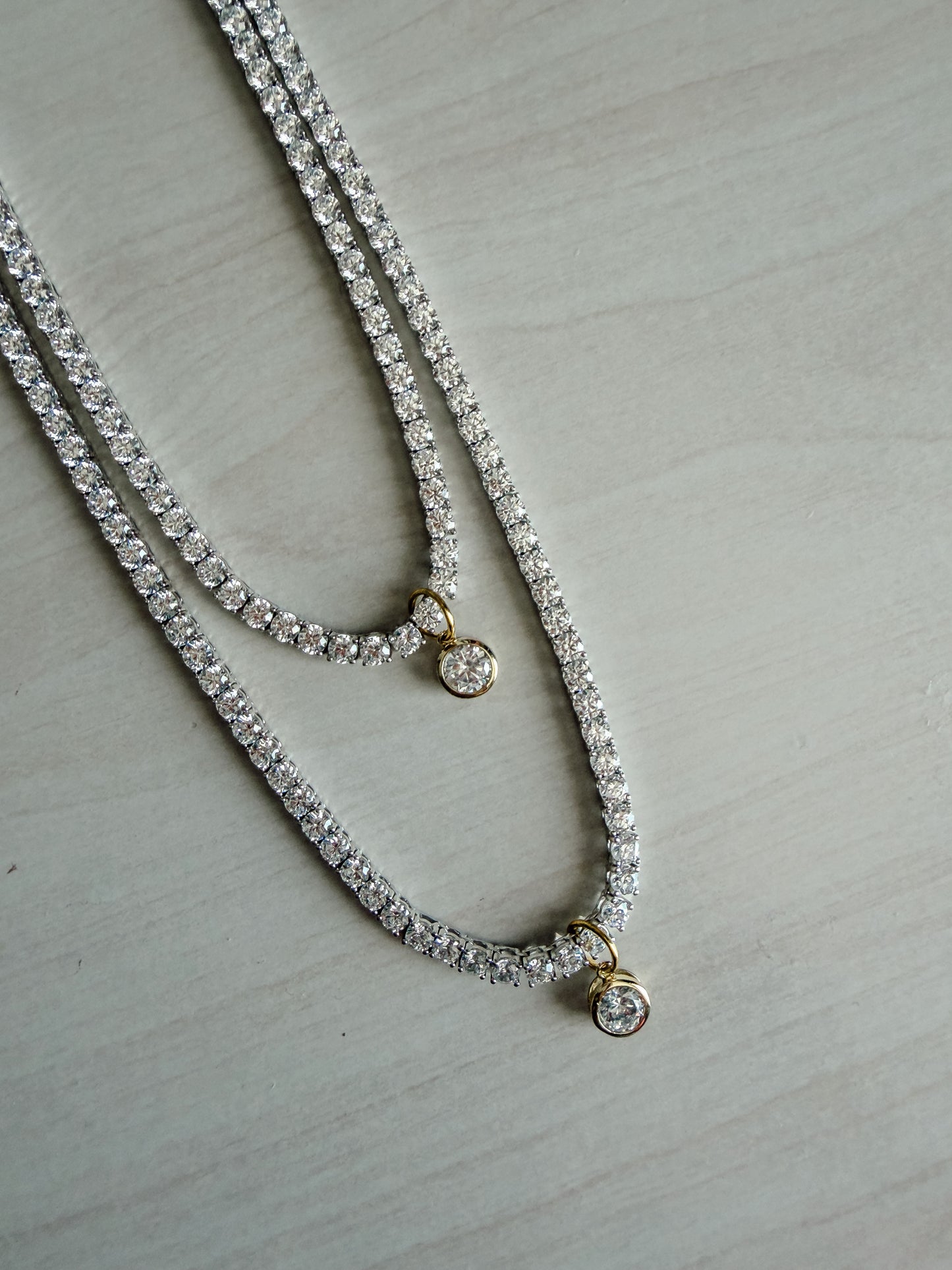the 3,5 mm tennis diamond necklace 56 cm