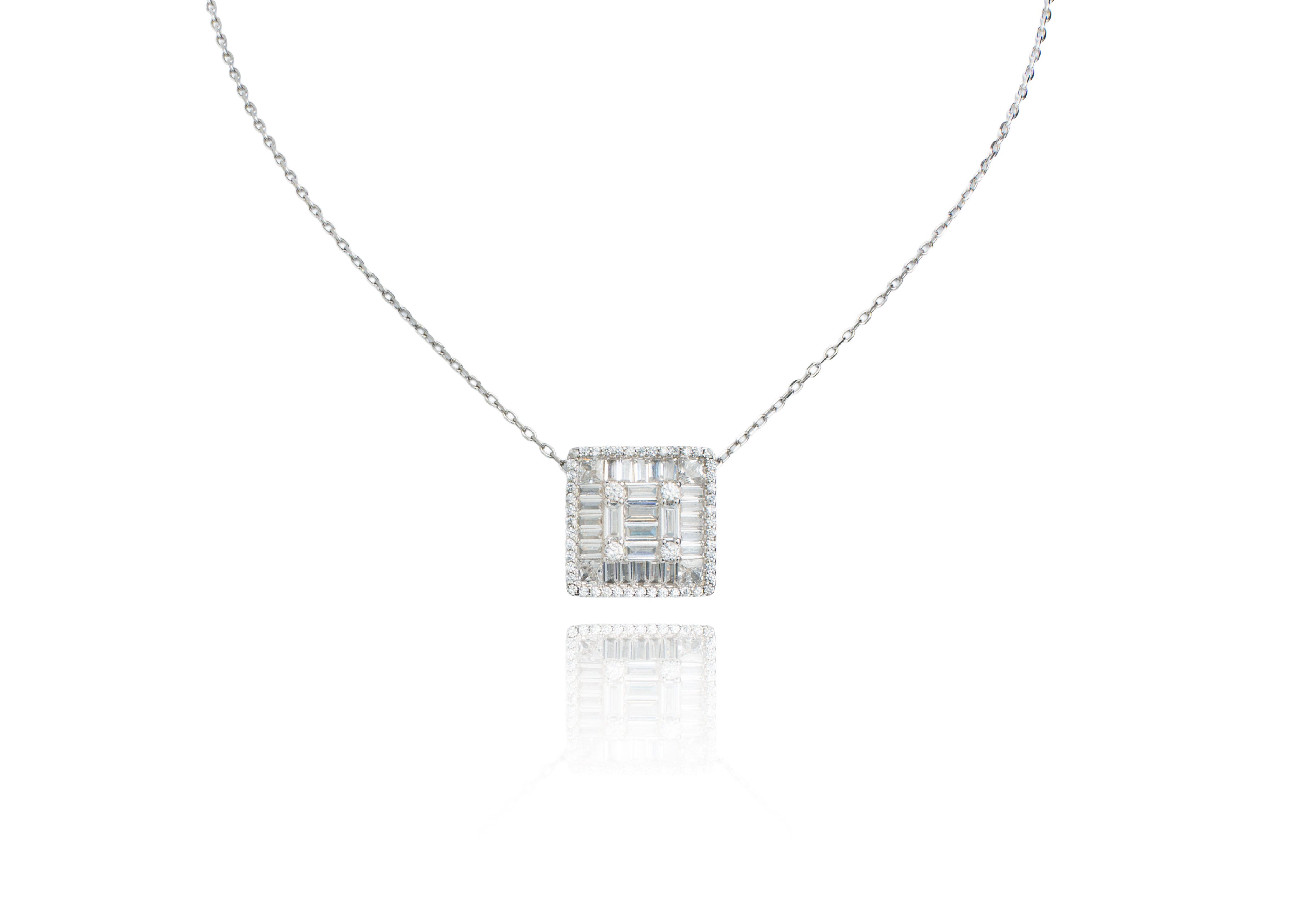 the square diamond necklace