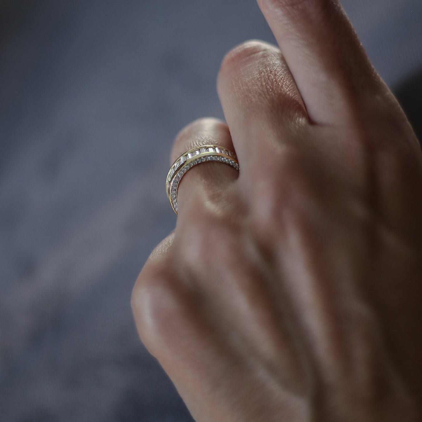 the gold baquette diamond ring