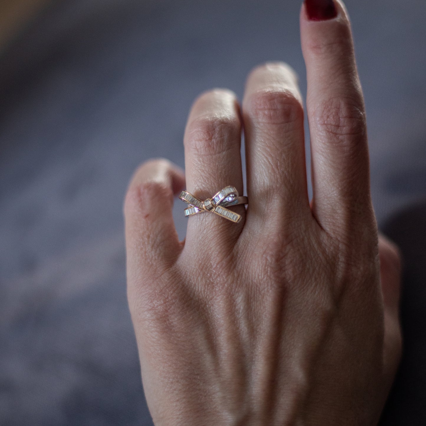 the bow diamond ring