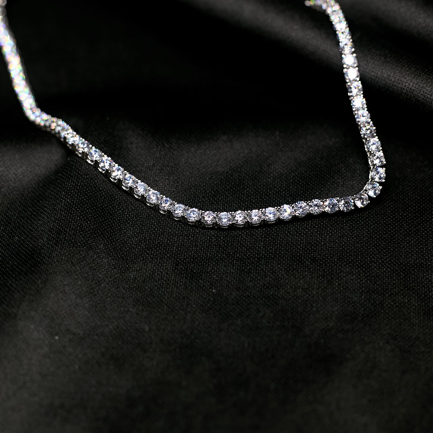 the 4mm tennis diamond necklace