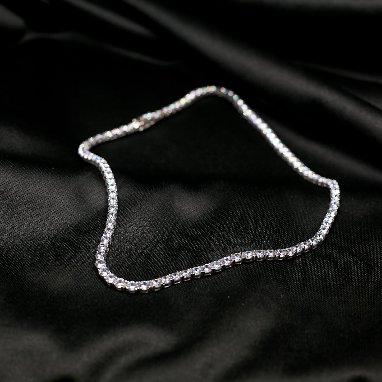 the 4mm tennis diamond necklace